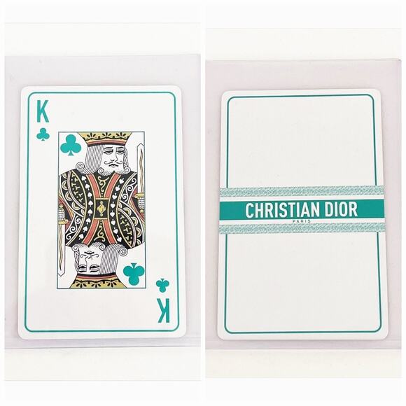 CHRISTIAN DIOR Playing Card Signature CD Stripe Logo Collectors COA - Picture 4 of 9